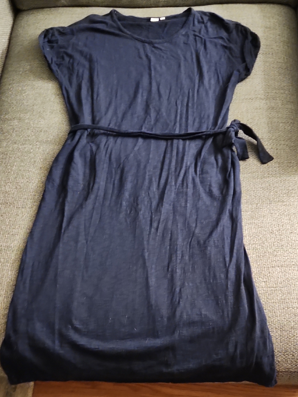 GAP Navy Tie-Waist Midi Dress